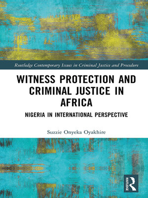 cover image of Witness Protection and Criminal Justice in Africa